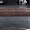 Riess-Ambiente Sitzbänke > Design Sitzbank BOUTIQUE 100cm antik braun Microfaser schwarze Metallbeine Polsterbank