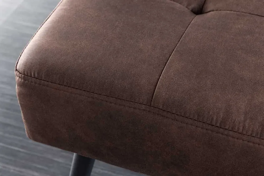 Riess-Ambiente Sitzbänke > Design Sitzbank BOUTIQUE 100cm antik braun Microfaser schwarze Metallbeine Polsterbank