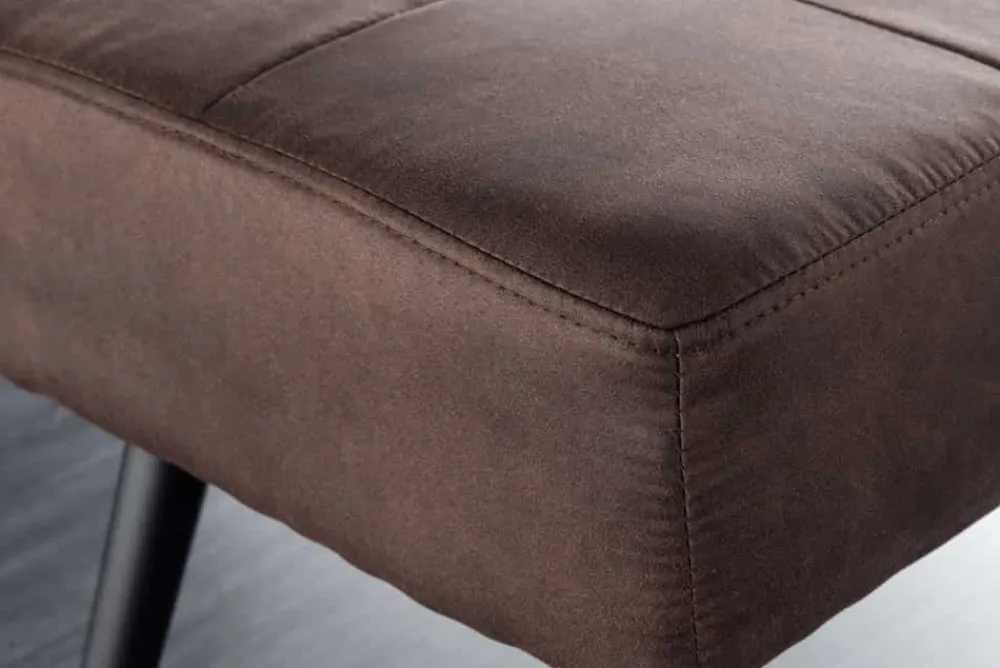 Riess-Ambiente Sitzbänke > Design Sitzbank BOUTIQUE 100cm antik braun Microfaser schwarze Metallbeine Polsterbank