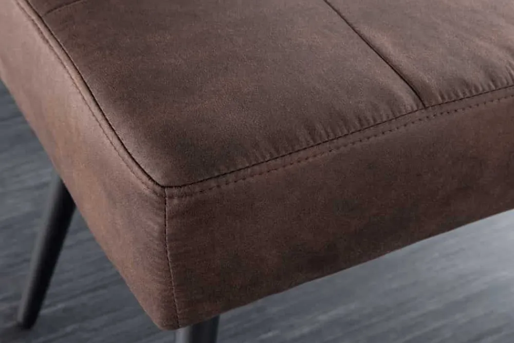 Riess-Ambiente Sitzbänke > Design Sitzbank BOUTIQUE 100cm antik braun Microfaser schwarze Metallbeine Polsterbank