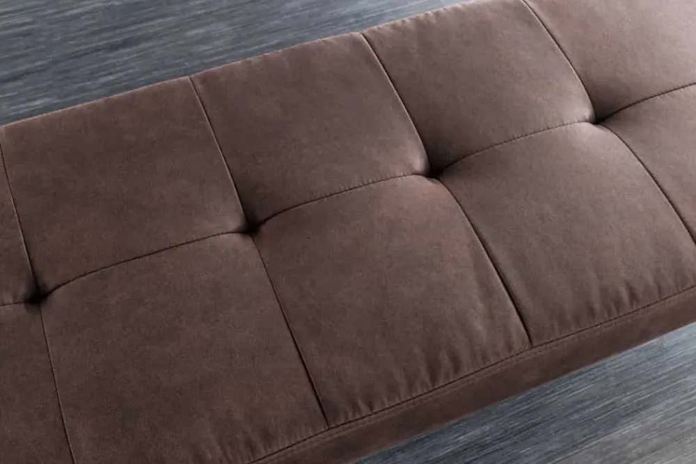Riess-Ambiente Sitzbänke > Design Sitzbank BOUTIQUE 100cm antik braun Microfaser schwarze Metallbeine Polsterbank