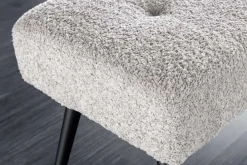 Riess-Ambiente Sitzbänke > Design Sitzbank BOUTIQUE 100cm champagner greige Bouclé schwarze Metallbeine Polsterbank