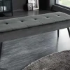 Riess-Ambiente Skandinavisch|Sitzbänke > Design Sitzbank BOUTIQUE 100cm dunkelgrau Samt schwarze Metallbeine