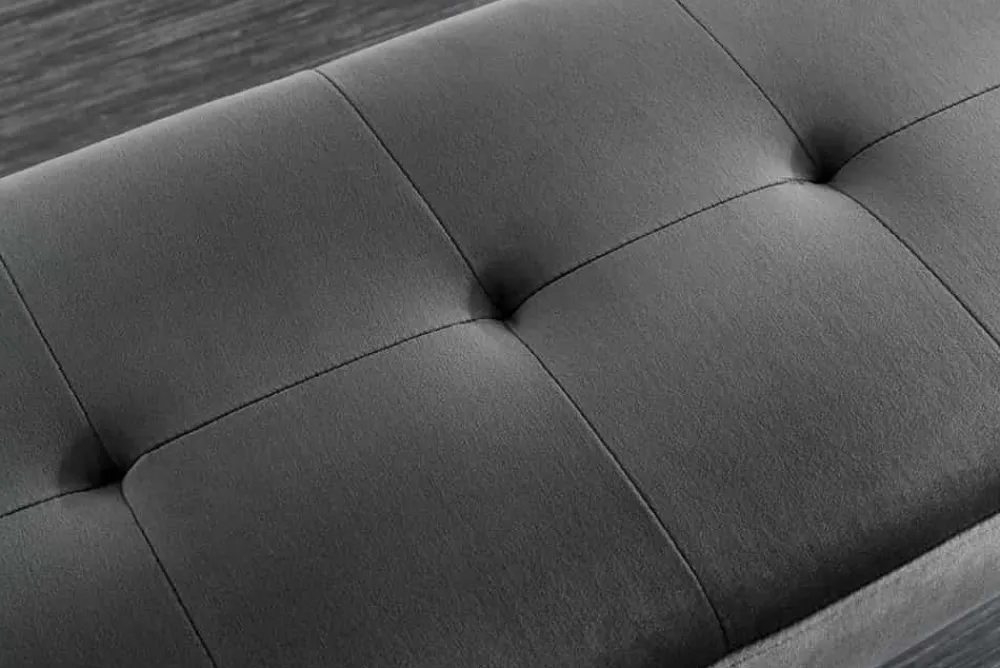Riess-Ambiente Skandinavisch|Sitzbänke > Design Sitzbank BOUTIQUE 100cm dunkelgrau Samt schwarze Metallbeine