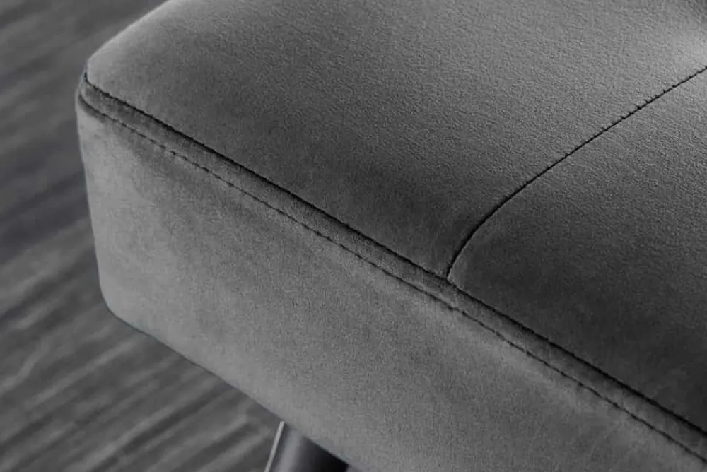 Riess-Ambiente Skandinavisch|Sitzbänke > Design Sitzbank BOUTIQUE 100cm dunkelgrau Samt schwarze Metallbeine