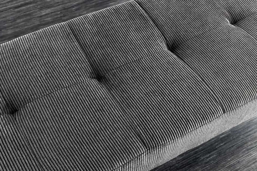 Riess-Ambiente Skandinavisch|Sitzbänke > Design Sitzbank BOUTIQUE 100cm dunkelgrau Cord schwarze Metallbeine
