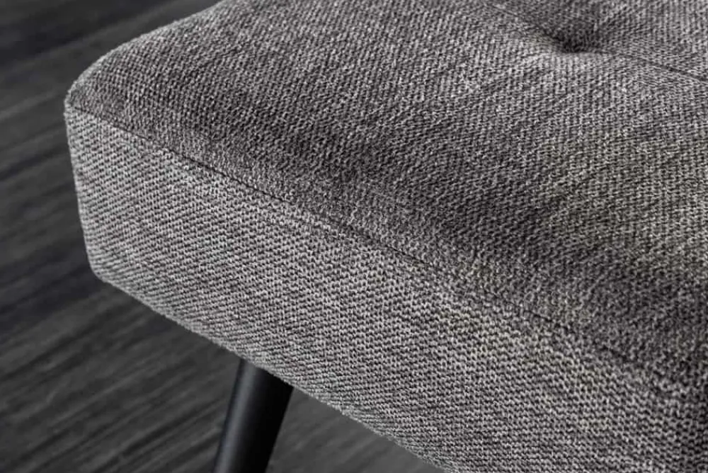 Riess-Ambiente Skandinavisch|Sitzbänke > Design Sitzbank BOUTIQUE 100cm grau Strukturstoff schwarze Metallbeine