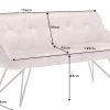 Riess-Ambiente Sitzbänke|Samt Möbel > Design Sitzbank EUPHORIA 160cm champagner greige Samt Hairpin Legs Metallbeine Armlehnen
