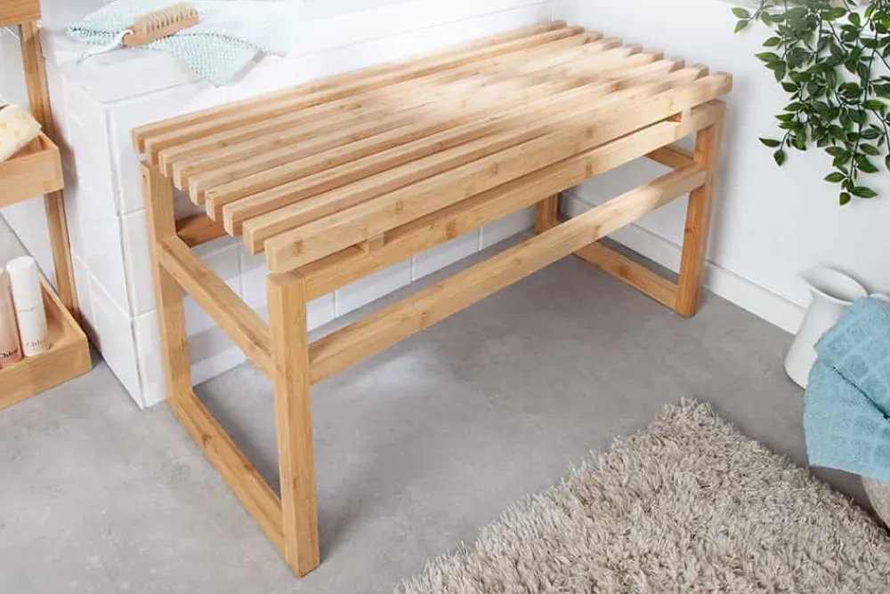 Riess-Ambiente Sitzbänke|Mehr... > Design Sitzbank LAGOON SPA 75cm Bambusholz Badezimmerbank