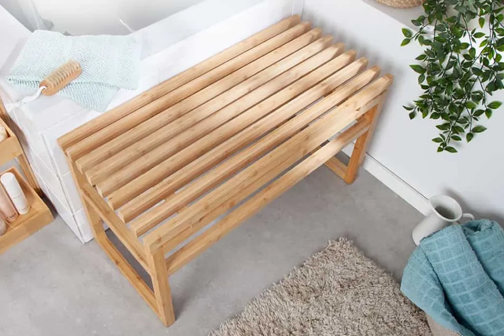 Riess-Ambiente Sitzbänke|Mehr... > Design Sitzbank LAGOON SPA 75cm Bambusholz Badezimmerbank