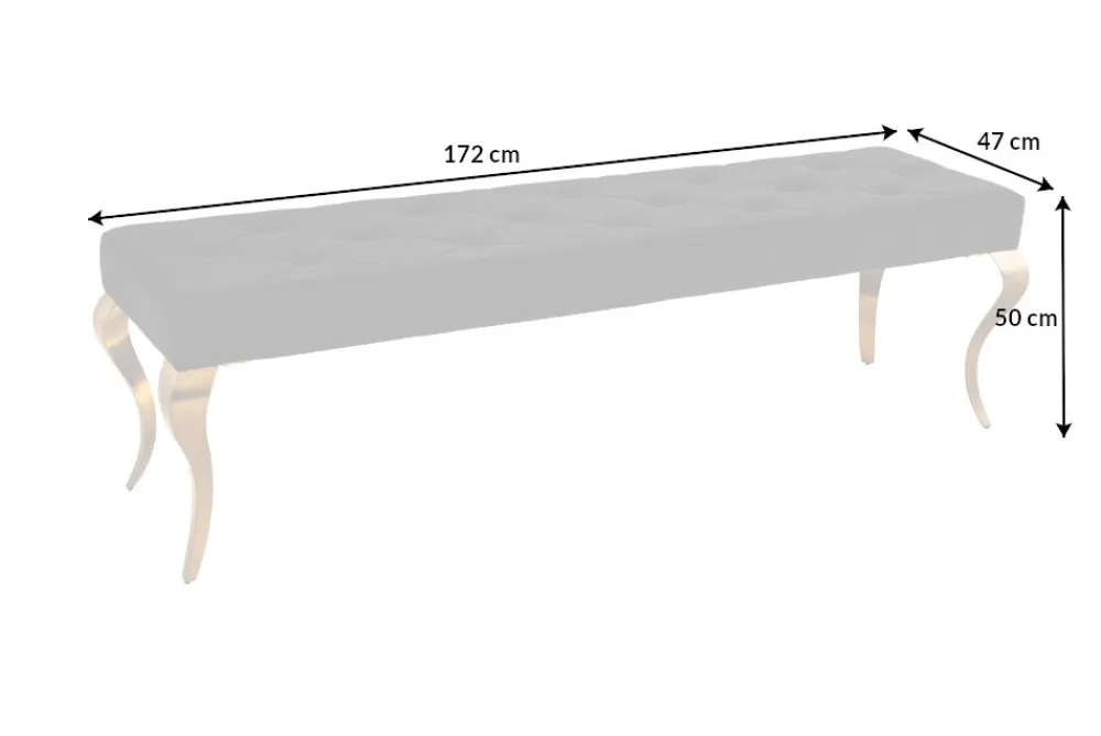 Riess-Ambiente Sitzbänke|Samt Möbel > Design Sitzbank MODERN BAROCK 175cm schwarz Samt gold Edelstahl