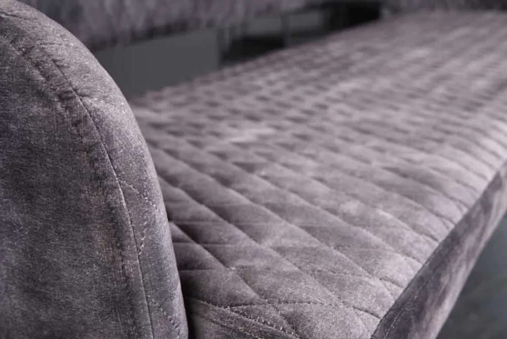 Riess-Ambiente Sitzbänke|Retro Möbel > Design Sitzbank PARIS 160cm grau Samt Rückenlehne goldene Fußkappen Retro