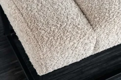 Riess-Ambiente Sitzbänke > Design Sitzbank PETIT BEAUTÉ 110cm champagner greige Bouclé schwarzes Metallgestell