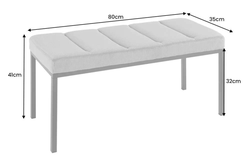 Riess-Ambiente Skandinavisch|Sitzbänke > Design Sitzbank PETIT BEAUTÉ 80cm grün Cord schwarzes Gestell