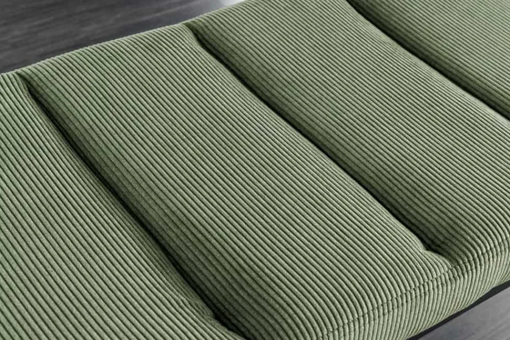 Riess-Ambiente Skandinavisch|Sitzbänke > Design Sitzbank PETIT BEAUTÉ 80cm grün Cord schwarzes Gestell