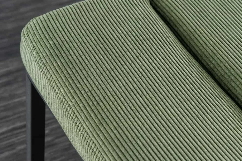 Riess-Ambiente Skandinavisch|Sitzbänke > Design Sitzbank PETIT BEAUTÉ 80cm grün Cord schwarzes Gestell