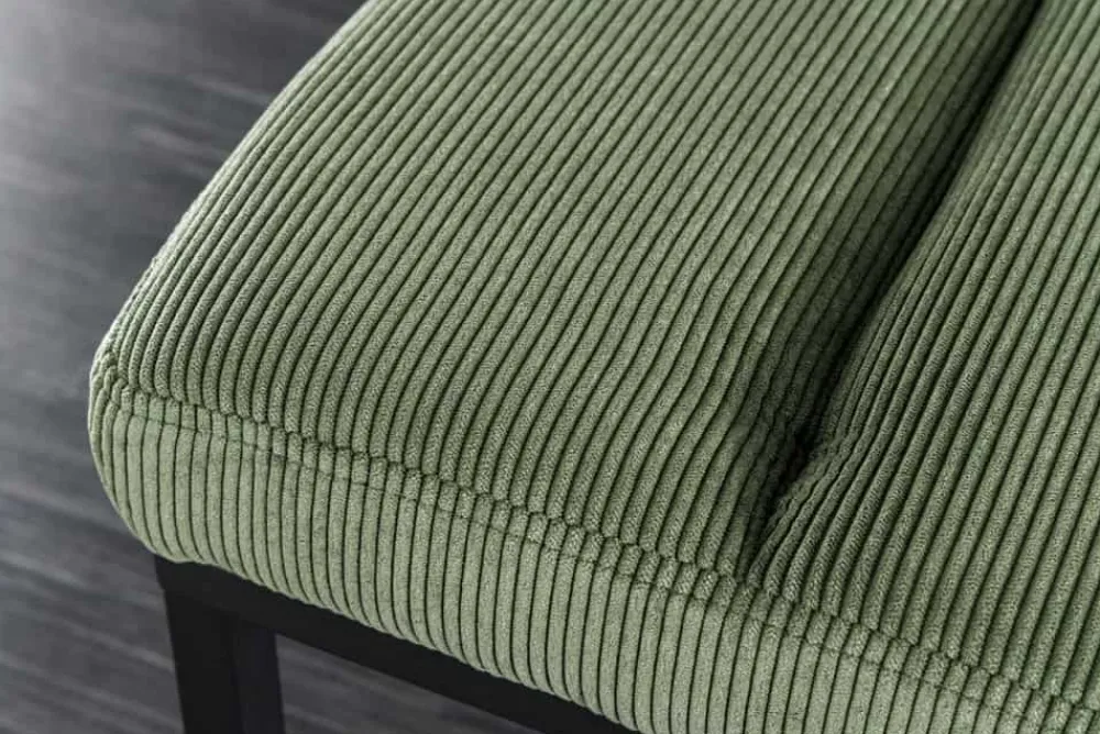 Riess-Ambiente Skandinavisch|Sitzbänke > Design Sitzbank PETIT BEAUTÉ 80cm grün Cord schwarzes Gestell