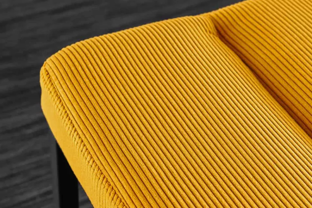 Riess-Ambiente Skandinavisch|Sitzbänke > Design Sitzbank PETIT BEAUTÉ 80cm senfgelb Cord schwarzes Gestell