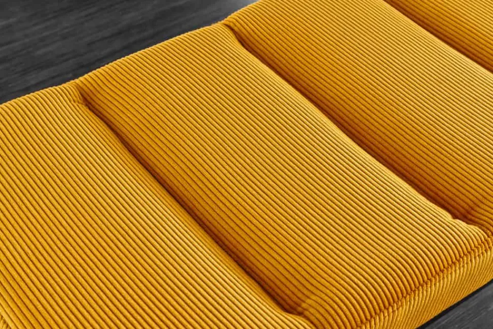 Riess-Ambiente Skandinavisch|Sitzbänke > Design Sitzbank PETIT BEAUTÉ 80cm senfgelb Cord schwarzes Gestell