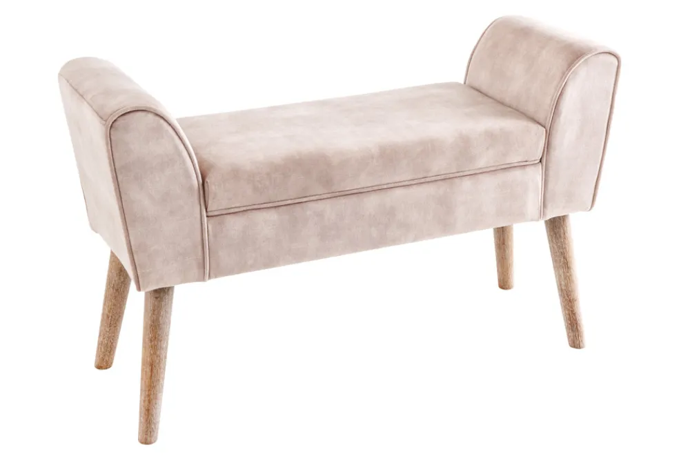 Riess-Ambiente Sitzbänke|Samt Möbel > Design Sitzbank SCARLETT 90cm beige coffee Samt
