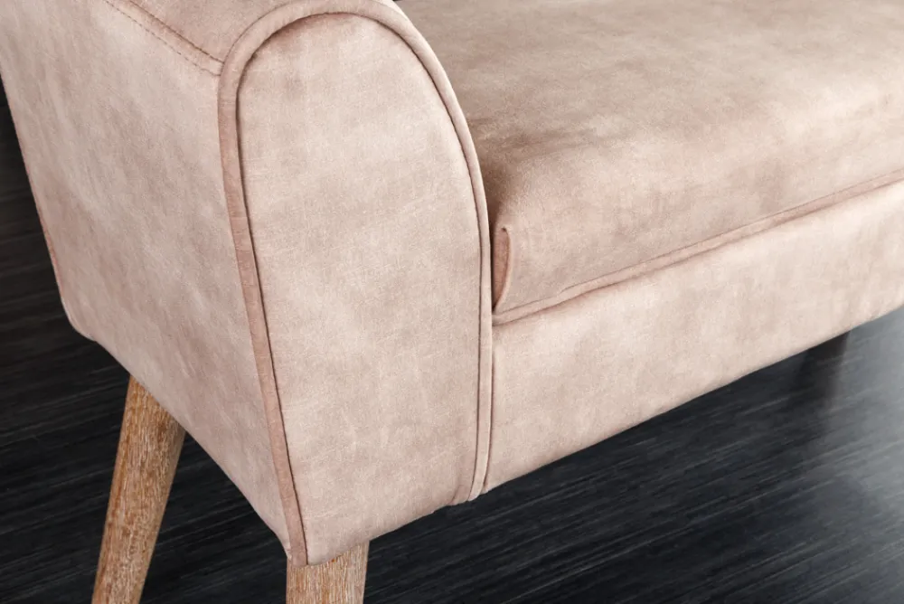 Riess-Ambiente Sitzbänke|Samt Möbel > Design Sitzbank SCARLETT 90cm beige coffee Samt