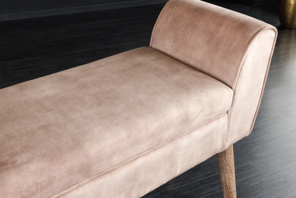 Riess-Ambiente Sitzbänke|Samt Möbel > Design Sitzbank SCARLETT 90cm beige coffee Samt