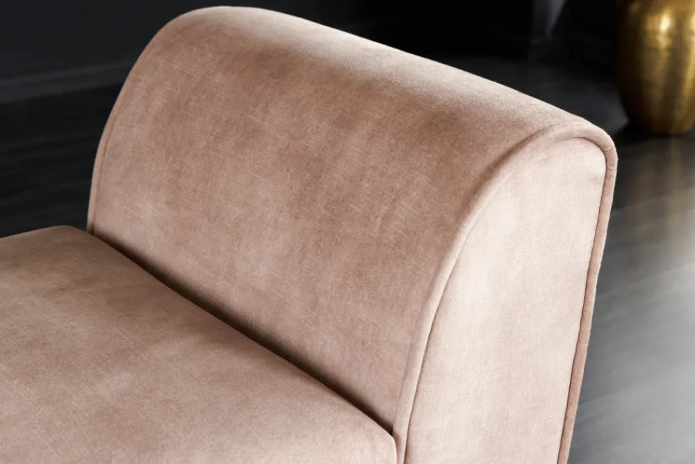 Riess-Ambiente Sitzbänke|Samt Möbel > Design Sitzbank SCARLETT 90cm beige coffee Samt