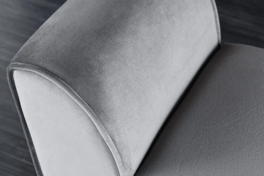 Riess-Ambiente Sitzbänke|Samt Möbel > Design Sitzbank SCARLETT 90cm grau silber Samt