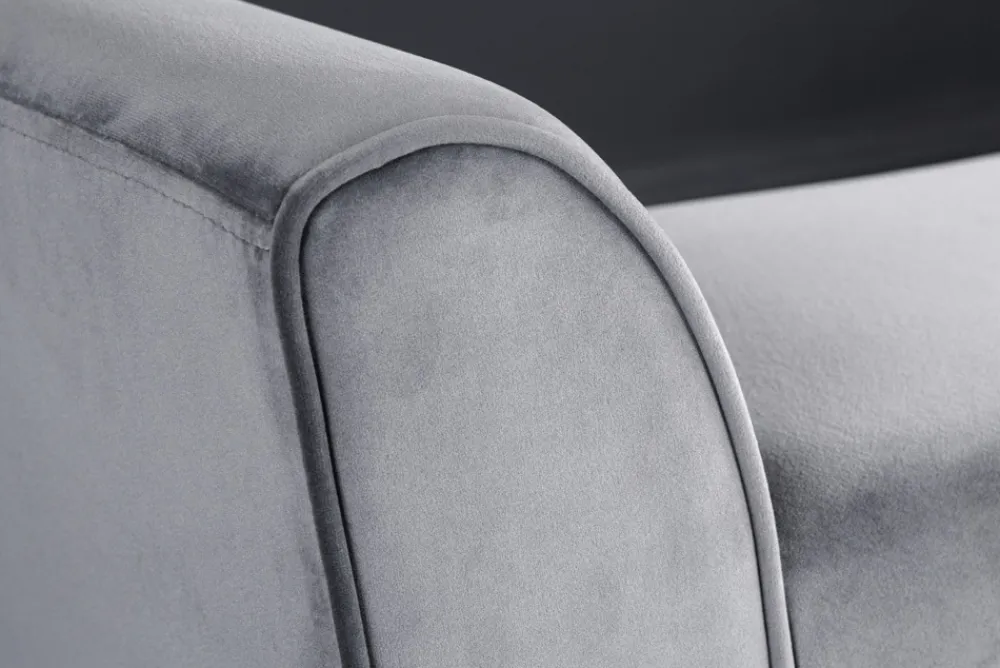 Riess-Ambiente Sitzbänke|Samt Möbel > Design Sitzbank SCARLETT 90cm grau silber Samt