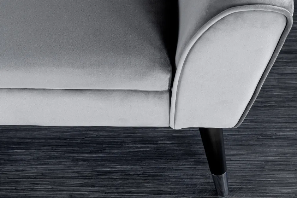 Riess-Ambiente Sitzbänke|Samt Möbel > Design Sitzbank SCARLETT 90cm grau silber Samt
