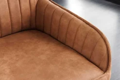 Riess-Ambiente Sitzbänke|Retro Möbel > Design Sitzbank TURIN 160cm braun schwarz Metallbeine mit Armlehne