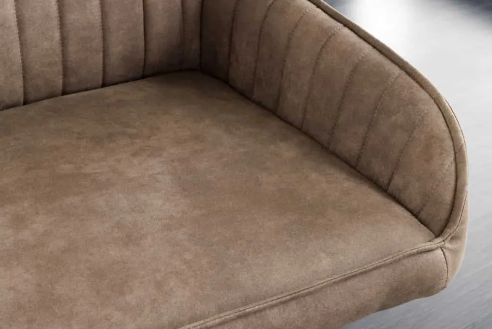 Riess-Ambiente Sitzbänke|Retro Möbel > Design Sitzbank TURIN 160cm taupe schwarz Metallbeine mit Armlehne