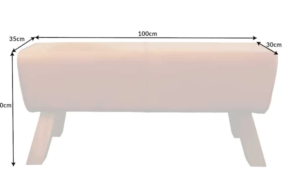 Riess-Ambiente Sitzbänke|Retro Möbel > Design Sitzbank TURNBOCK 100cm cognac Echtleder Mangoholz Retro Sitzhocker