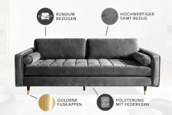 Riess-Ambiente Samt Möbel|3-Sitzer Sofa ><noscript><img width=