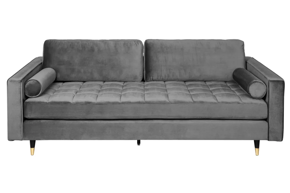 Riess-Ambiente Samt Möbel|3-Sitzer Sofa > Design 3-Sitzer Sofa COZY VELVET 220cm grau Samt Federkern Lounge