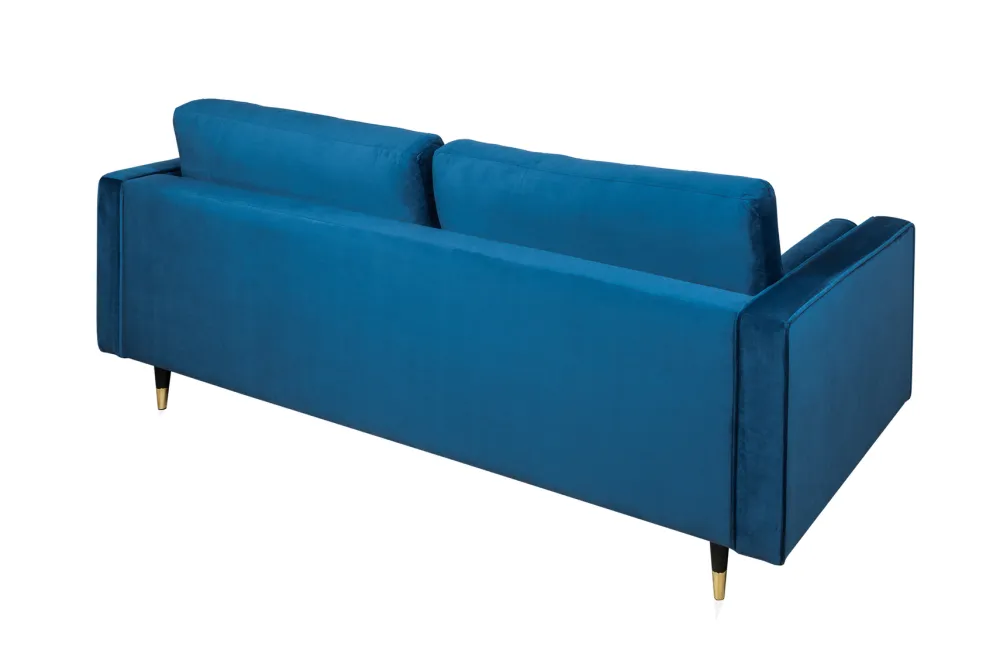 Riess-Ambiente Samt Möbel|3-Sitzer Sofa > Design 3-Sitzer Sofa COZY VELVET 220cm petrol blau Samt Federkern Lounge