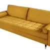 Riess-Ambiente Samt Möbel|3-Sitzer Sofa > Design 3-Sitzer Sofa COZY VELVET 220cm senfgelb Samt Federkern