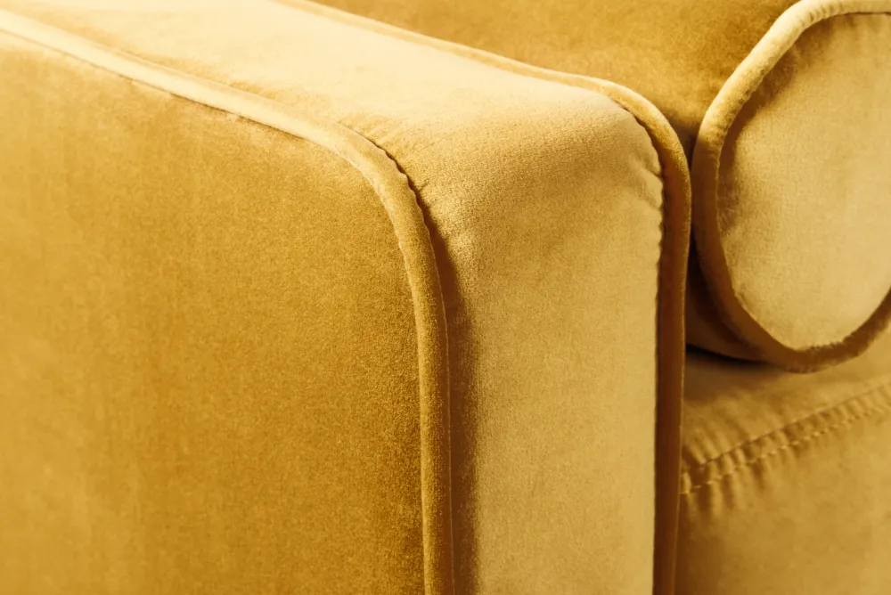 Riess-Ambiente Samt Möbel|3-Sitzer Sofa > Design 3-Sitzer Sofa COZY VELVET 220cm senfgelb Samt Federkern