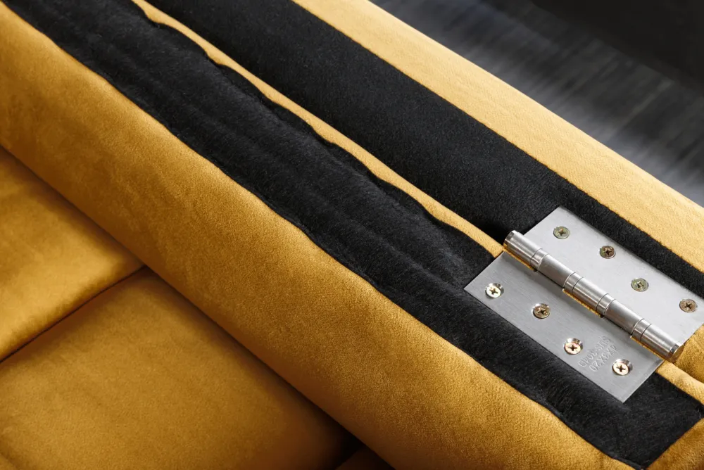 Riess-Ambiente Samt Möbel|3-Sitzer Sofa > Design 3-Sitzer Sofa COZY VELVET 220cm senfgelb Samt Federkern