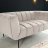 Riess-Ambiente 2-Sitzer Sofa|Retro Möbel > Design 2-Sitzer Sofa NOBLESSE 165cm champagner Samt schwarze Metallfüße Federkern