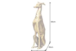 Riess-Ambiente Dekoration > Design Skulptur GREYHOUND 70cm gold Metall Aluminium Windhund Figur