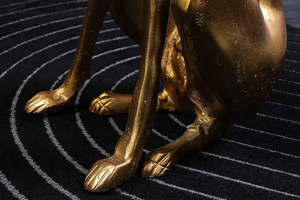 Riess-Ambiente Dekoration > Design Skulptur GREYHOUND 70cm gold Metall Aluminium Windhund Figur