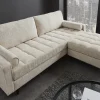 Riess-Ambiente 3-Sitzer Sofa > Design Sofa COZY VELVET 220cm beige Chenille Federkern 3-Sitzer mit goldener Kappe