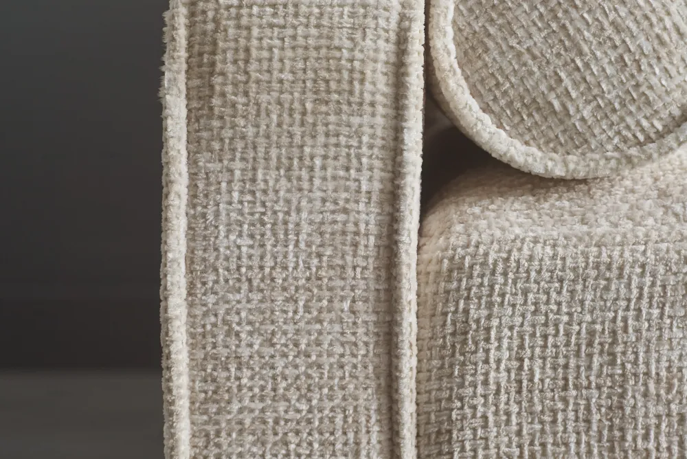 Riess-Ambiente 3-Sitzer Sofa > Design Sofa COZY VELVET 220cm beige Chenille Federkern 3-Sitzer mit goldener Kappe