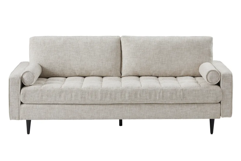 Riess-Ambiente 3-Sitzer Sofa > Design Sofa COZY VELVET 220cm beige Chenille Federkern 3-Sitzer mit goldener Kappe