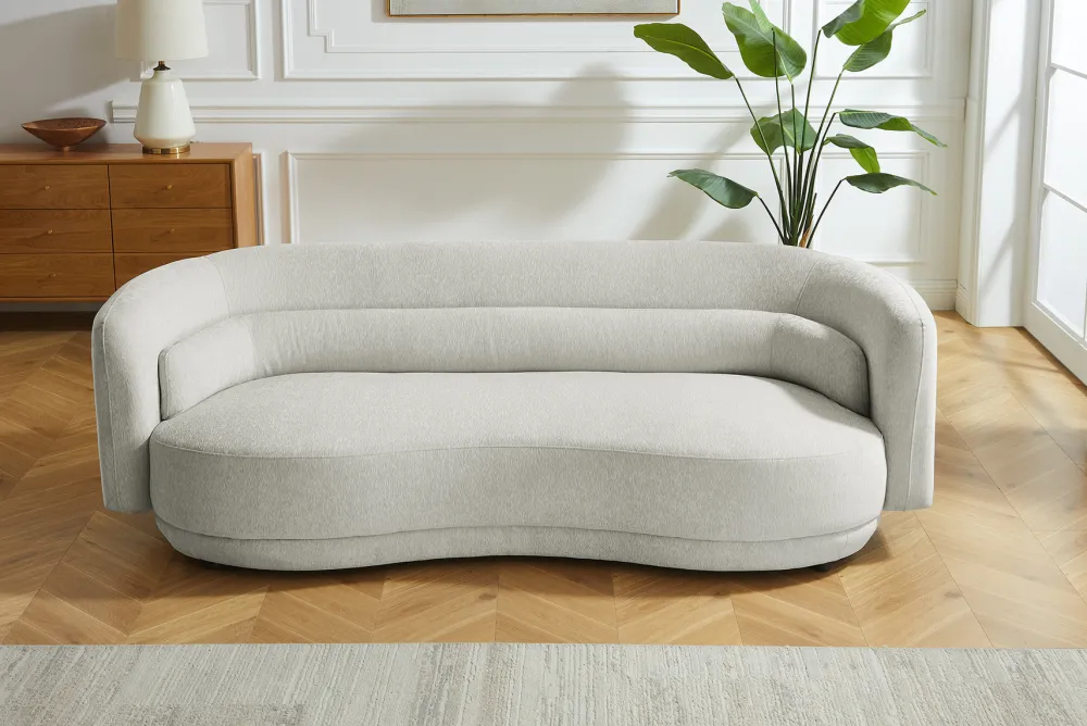 Riess-Ambiente 3-Sitzer Sofa > Design Sofa GATSBY 230cm greige Chenille Federkern 3-Sitzer Couch Rundum-Bezug