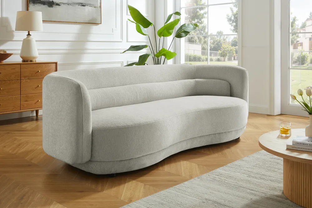 Riess-Ambiente 3-Sitzer Sofa > Design Sofa GATSBY 230cm greige Chenille Federkern 3-Sitzer Couch Rundum-Bezug