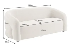 Riess-Ambiente Skandinavisch|3-Sitzer Sofa > Design Sofa VOGUE 200cm beige Chenille Cremona 3-Sitzer Couch mit Nosagfederung