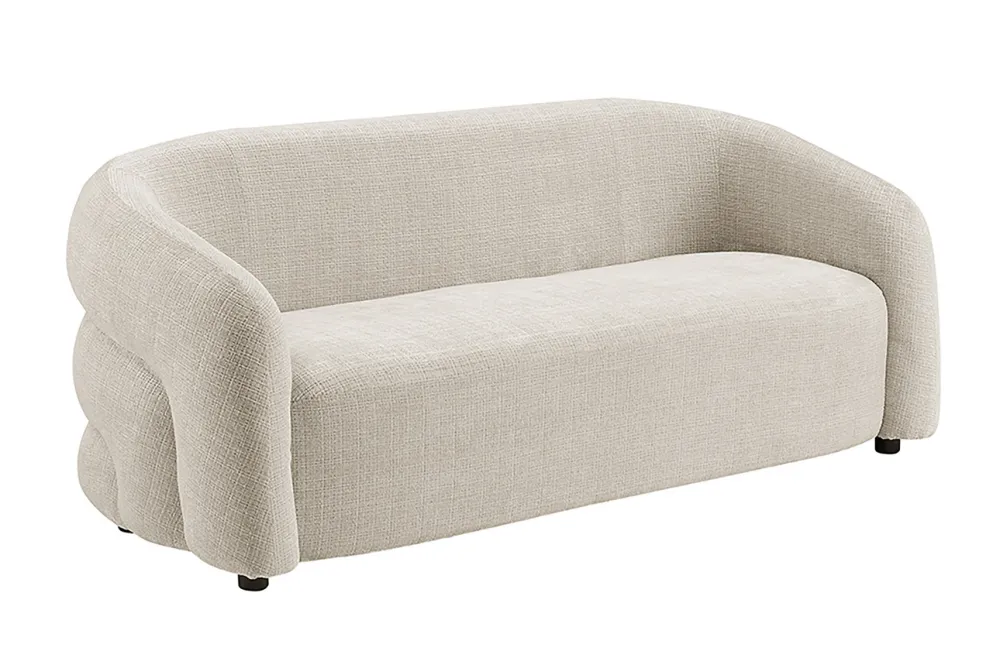 Riess-Ambiente Skandinavisch|3-Sitzer Sofa > Design Sofa VOGUE 200cm beige Chenille Cremona 3-Sitzer Couch mit Nosagfederung