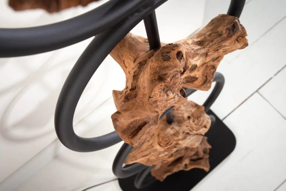 Riess-Ambiente Mehr...|Mehr... > Design Stehlampe ELEMENTS 147cm schwarz Baumwollschirm Fuß mit Massivholz